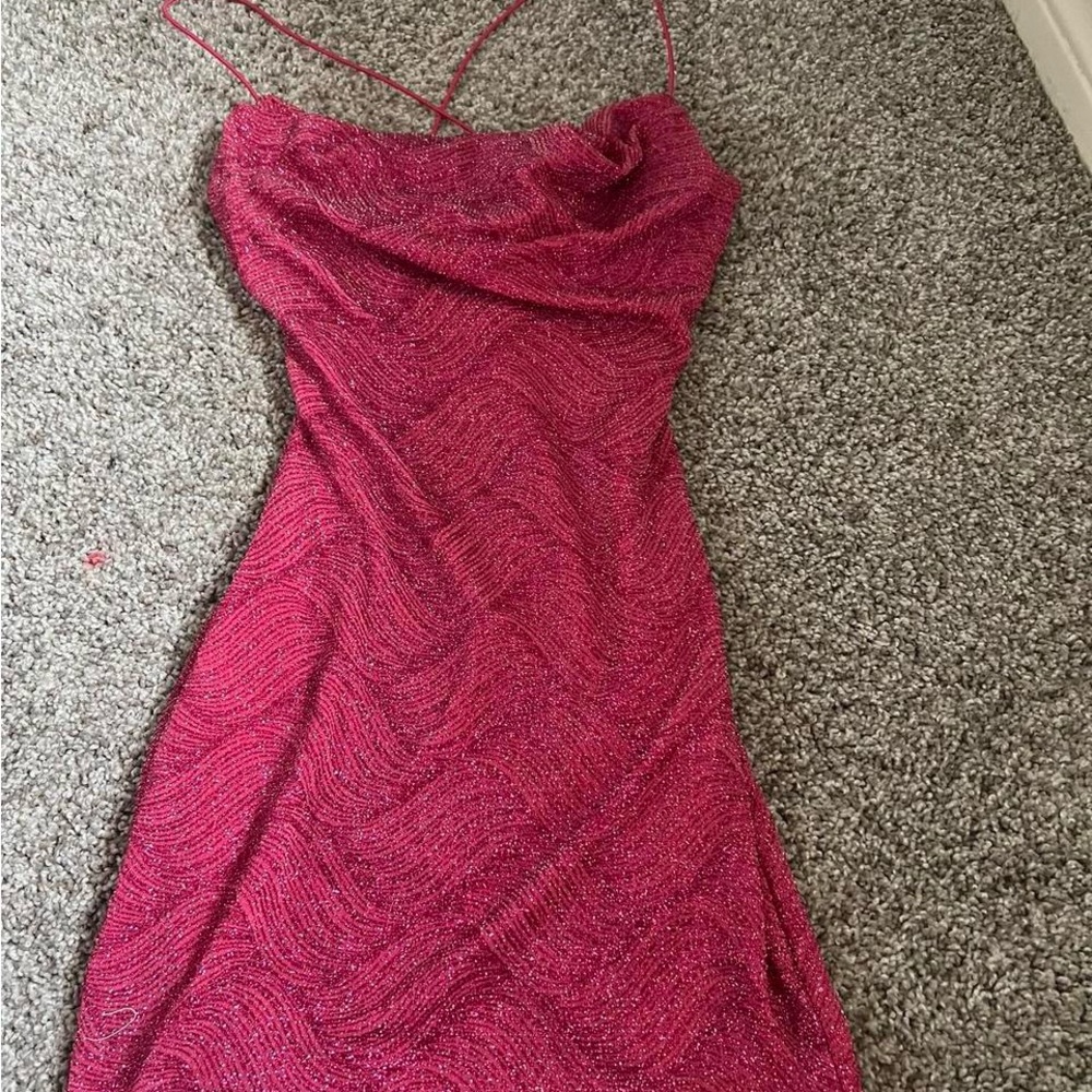 Pink sparkly hoco dress